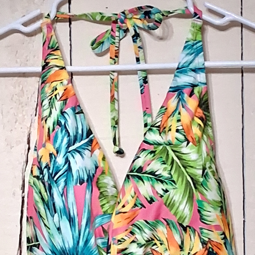 Vibrant Tropical Women's One-Piece Swimsuit - Picture 2 of 9
